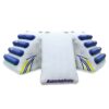 Aquaglide Quarterback inflatable aquapark module product cutout with angled floating launch and play platform for aquapark courses