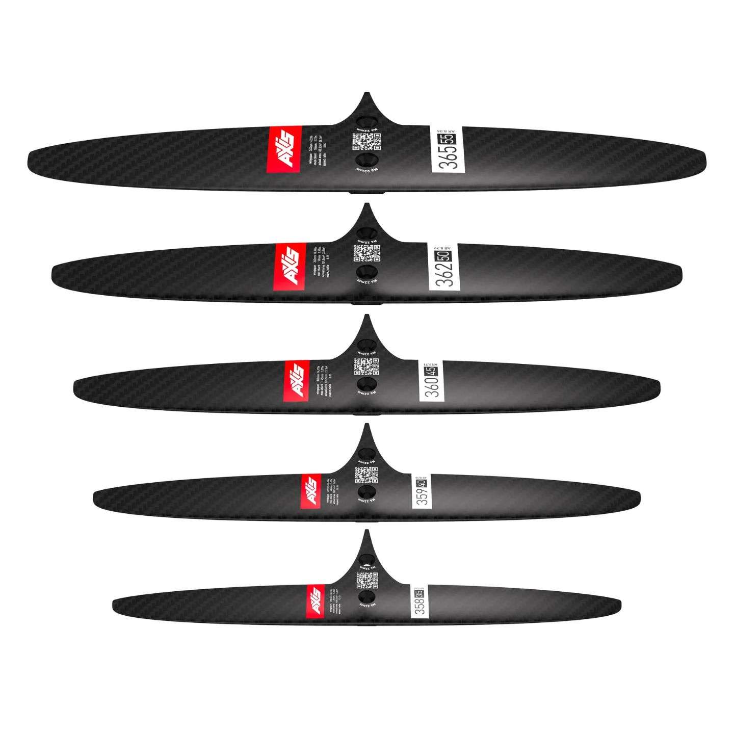 Axis Skinny Rear Wings top surface view showing the rear wing span and outline