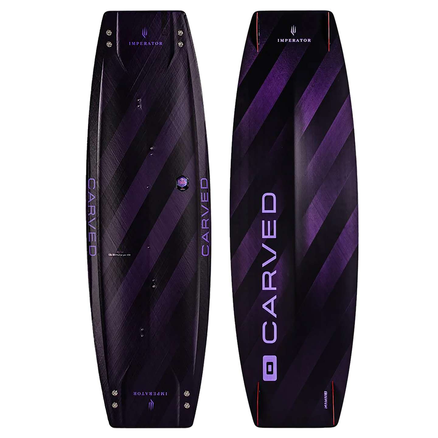 Carved Imperator 7 Limited Edition kiteboard base graphic and construction detail view