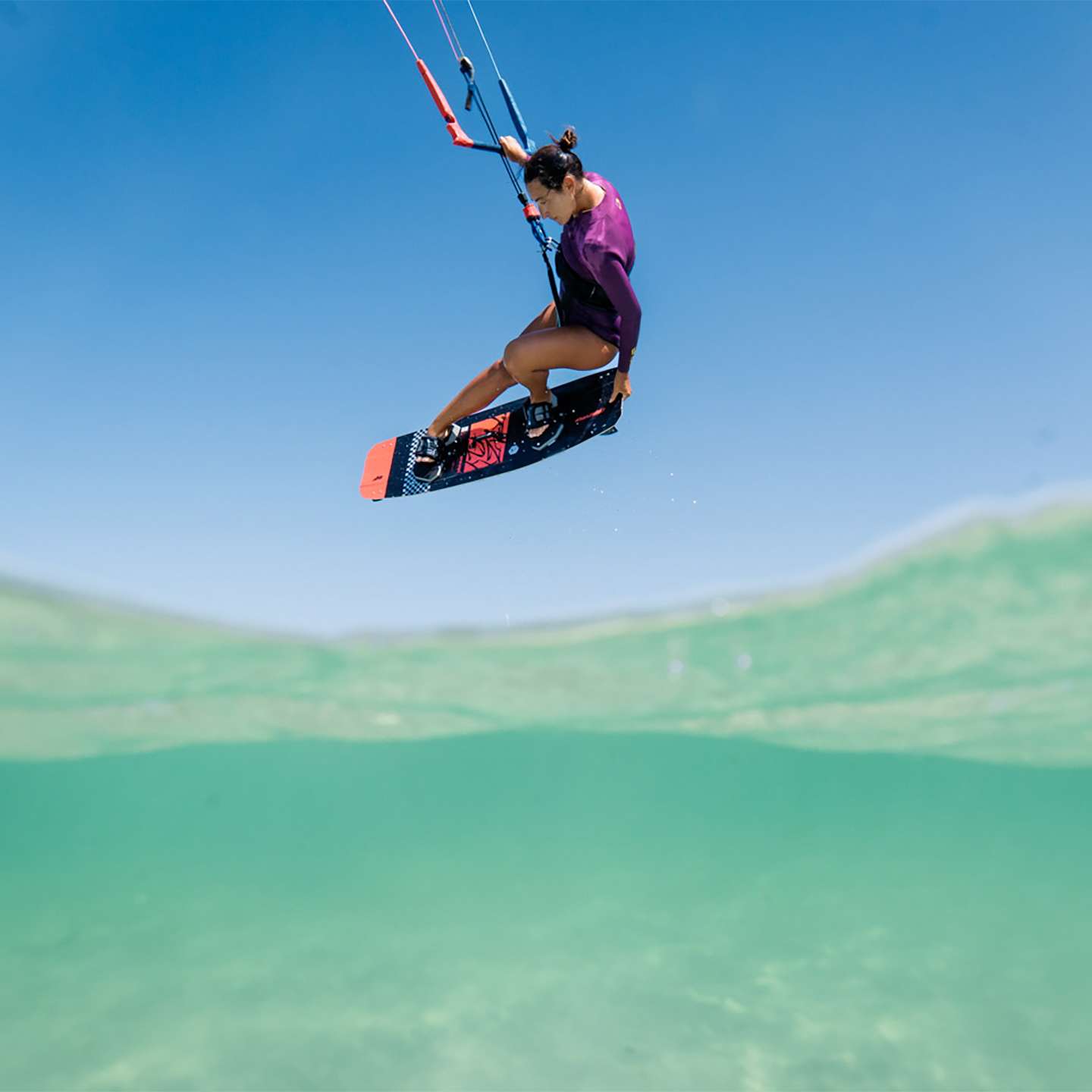 Crazyfly Raptor Extreme 2026 Kiteboard deck view highlighting the top graphics and stance area
