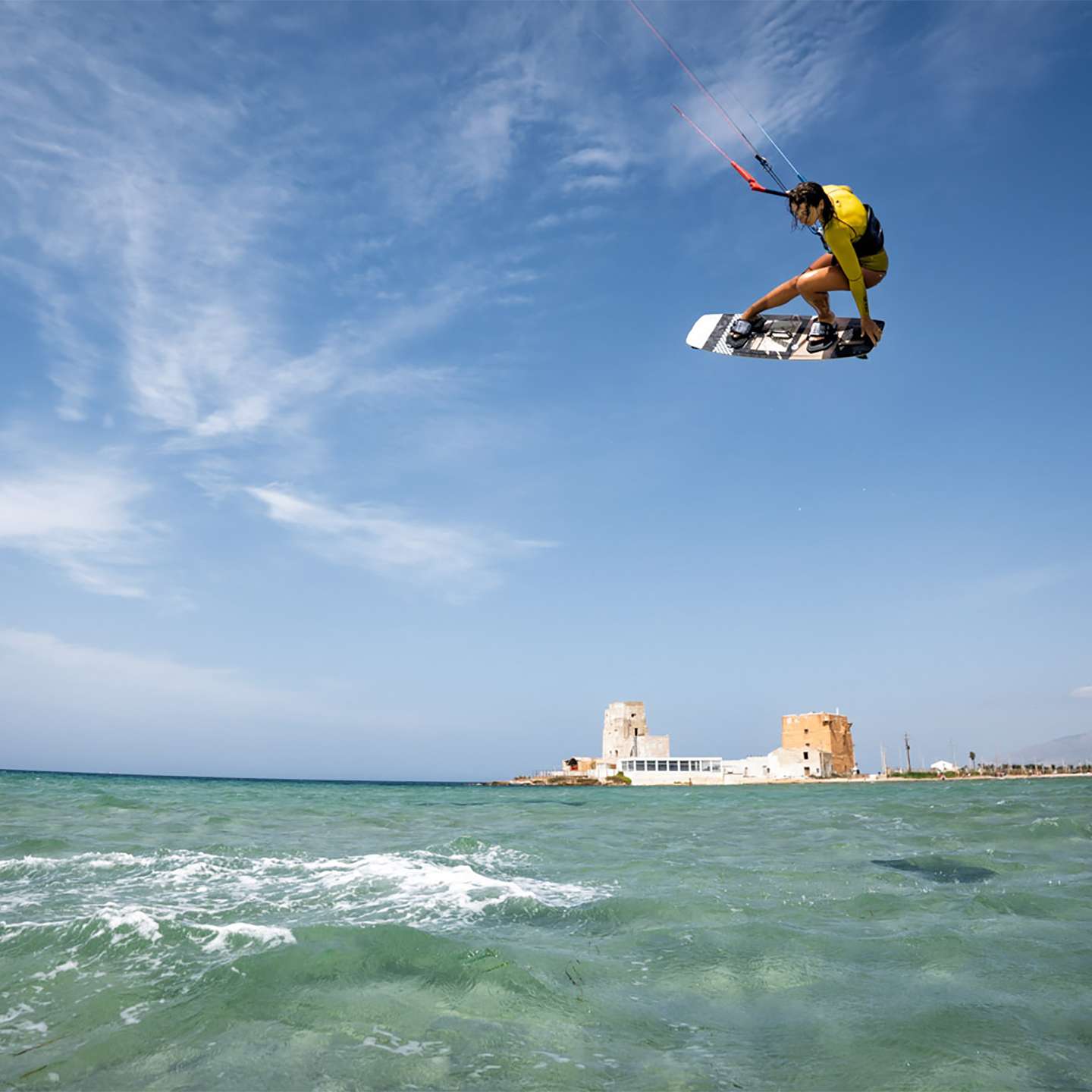 Crazyfly Raptor Ltd 2026 Kiteboard deck view highlighting the top graphics and stance area