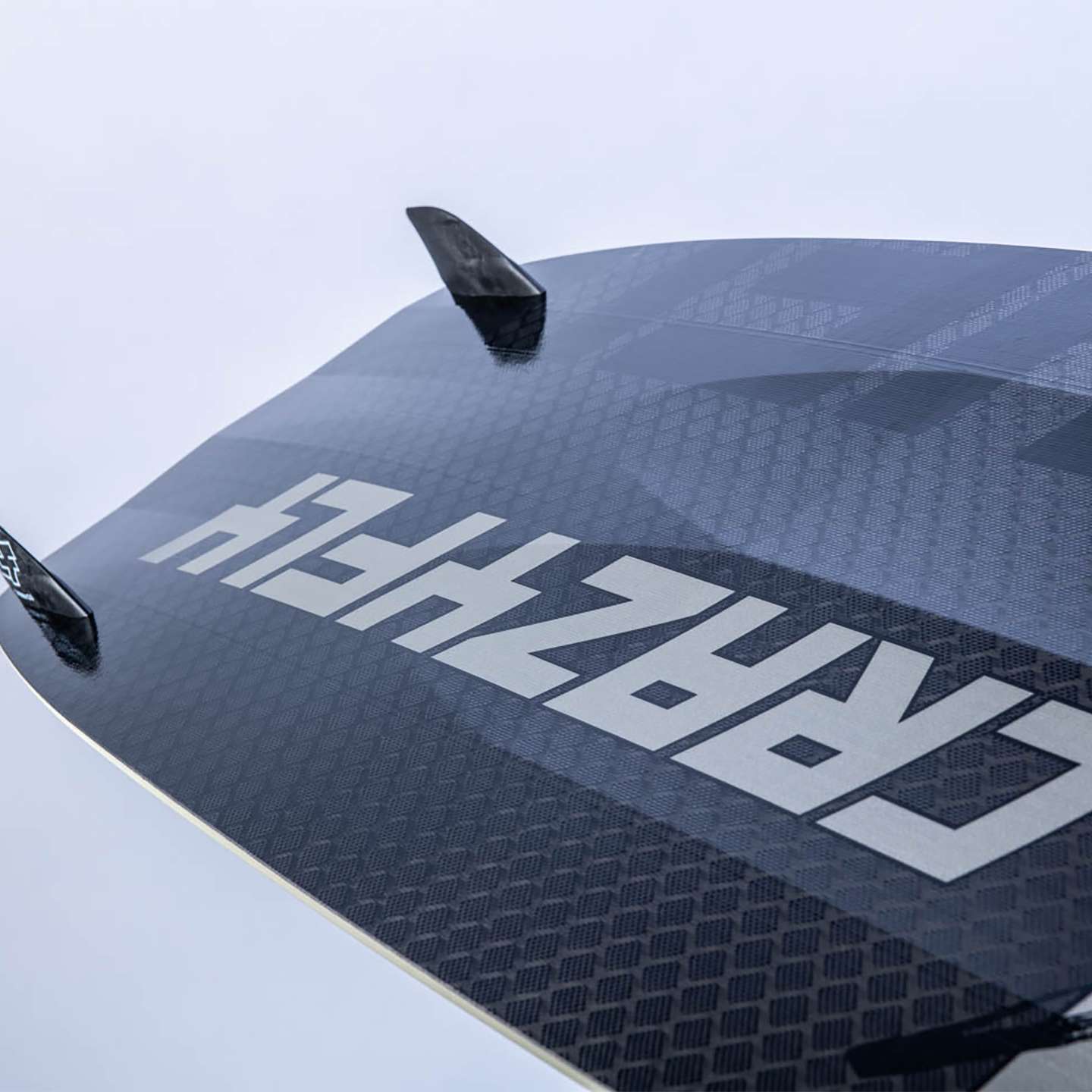 Crazyfly Raptor Ltd 2026 Kiteboard close-up detail of the rail, tips and construction finish