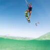 Crazyfly Raptor Ltd Neon 2026 Kiteboard deck view highlighting the top graphics and stance area