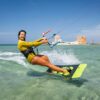 Crazyfly Slicer 2026 Kiteboard deck view highlighting the top graphics and stance area