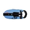 EzyDog DFD X2 Boost dog life jacket in blue underside view showing adjustable belly straps and buckles