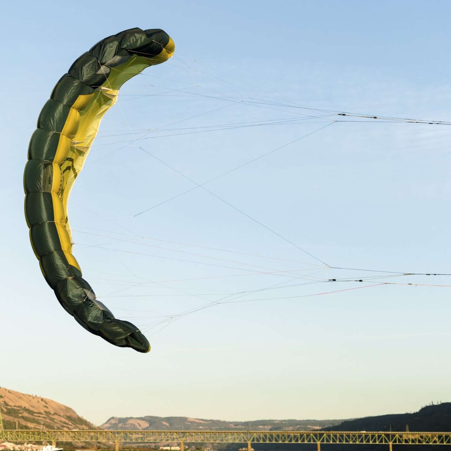 Flysurfer Hybrid Kite, canopy, bridle and panel detail view