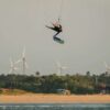 Harlem Launch Kiteboard, base view showing underside shape and graphics