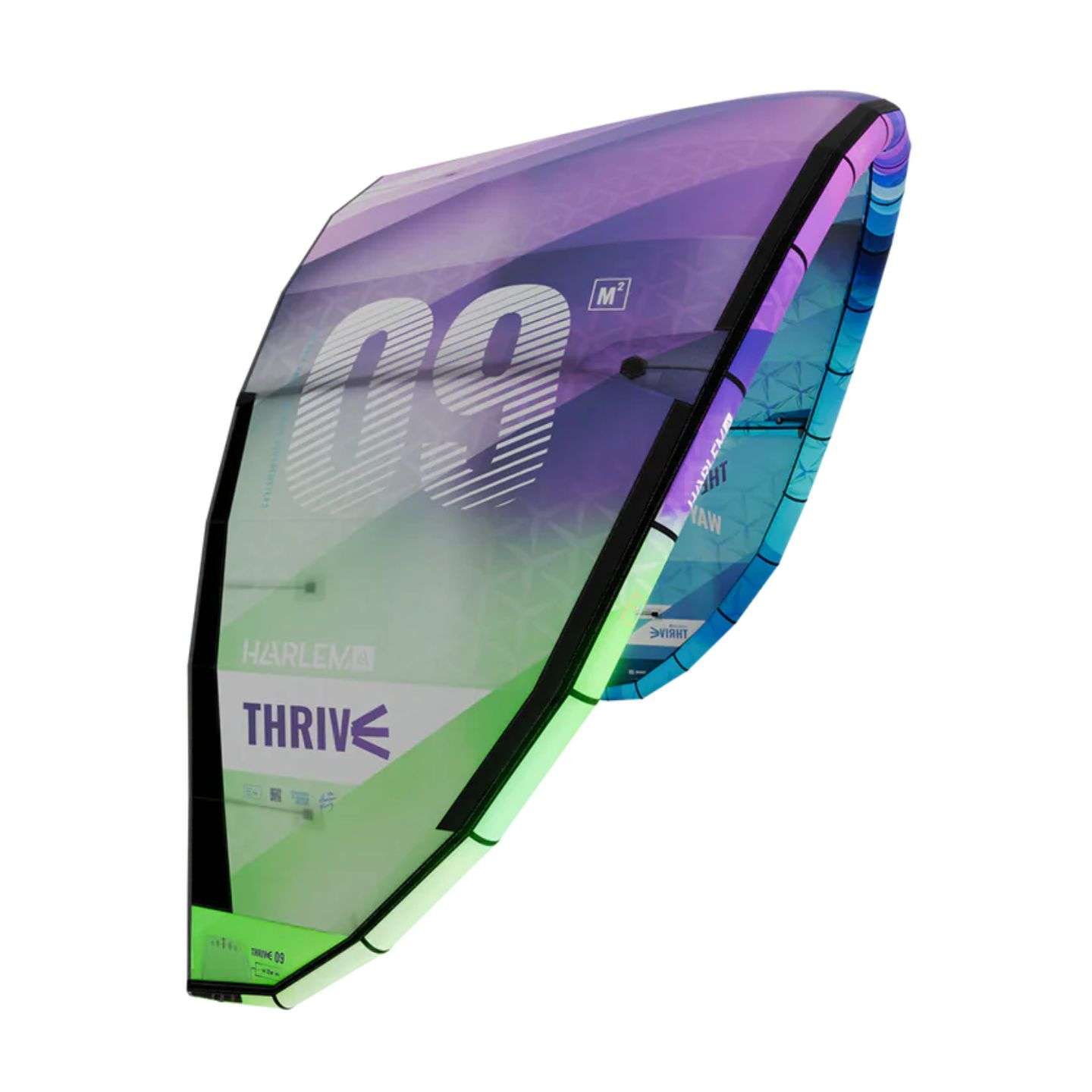 Harlem Thrive Kite, alternate full kite view showing canopy graphics