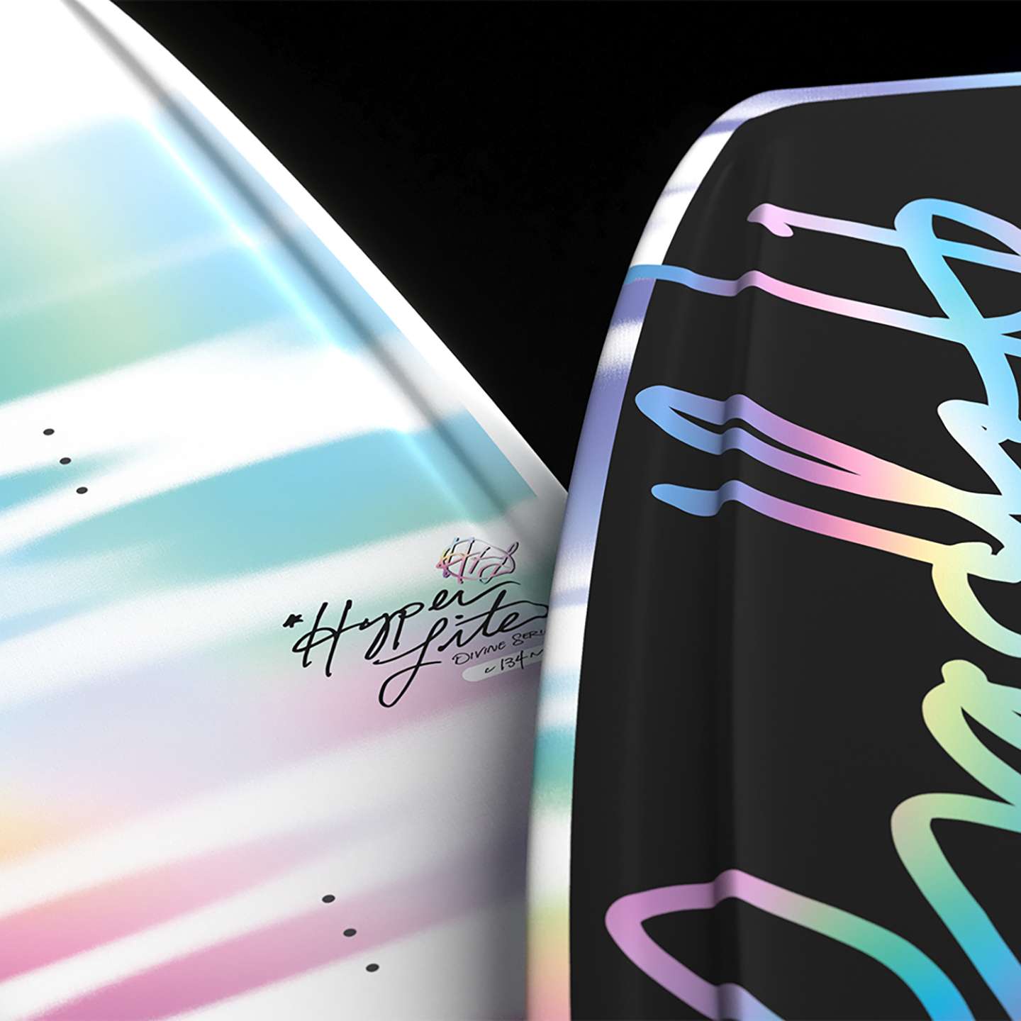 Hyperlite Divine 2026 Wakeboard – detail view highlighting the wakeboard base, channels and fin area