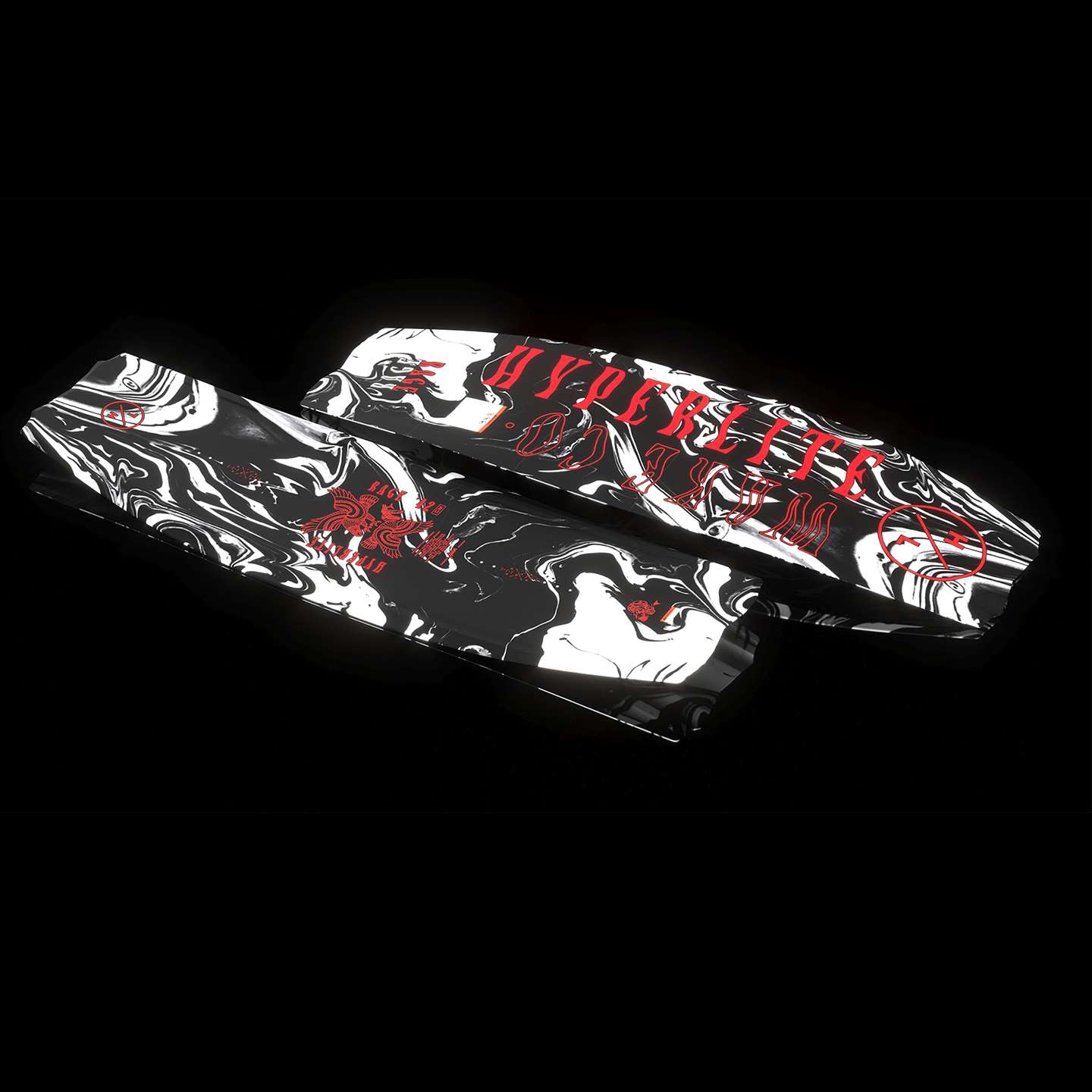 Hyperlite Rage 2026 Wakeboard – close-up of the wakeboard profile, rails and tip-to-tail shape