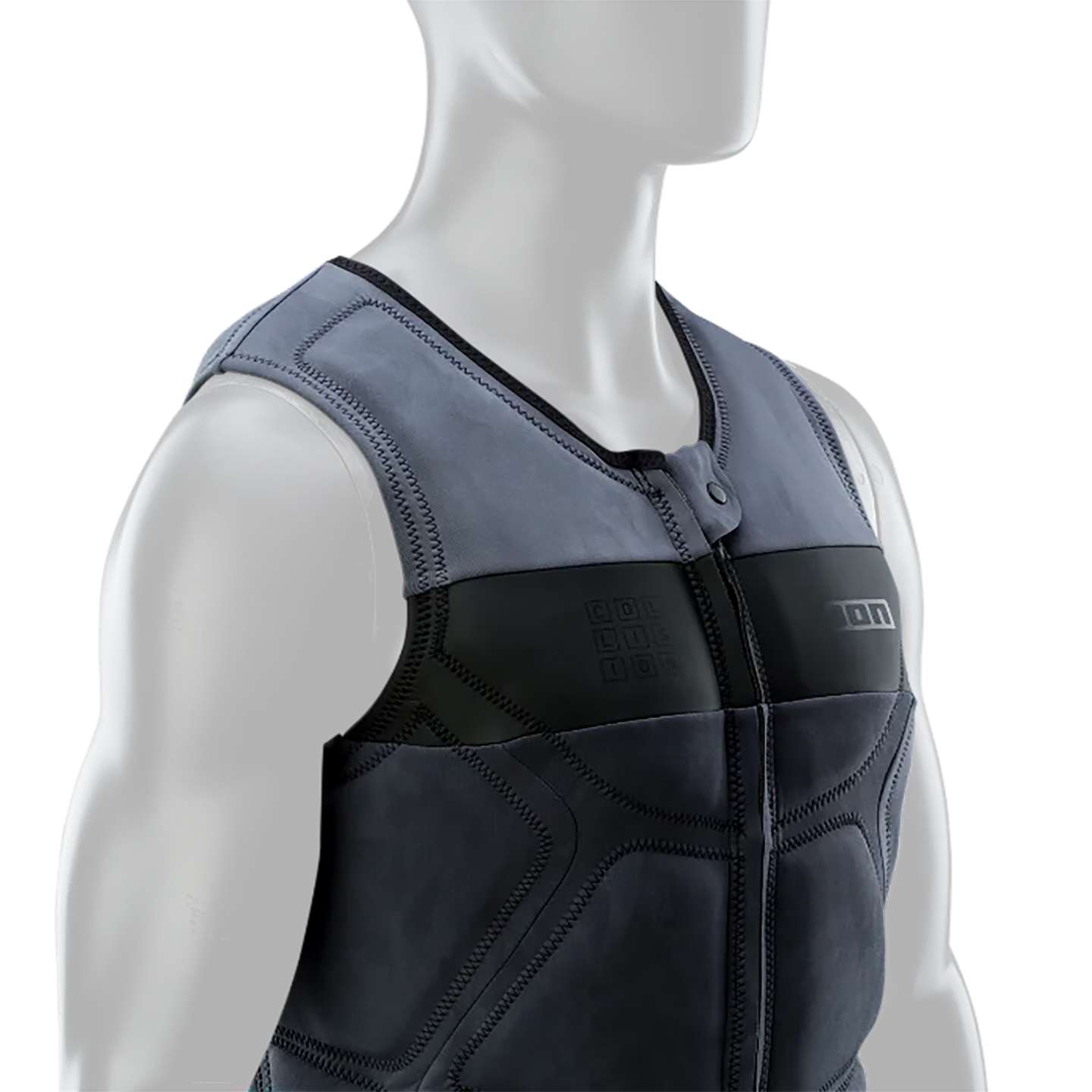 ION Collision Select FZ Wake Impact Vest 2024 front zip and panel detail