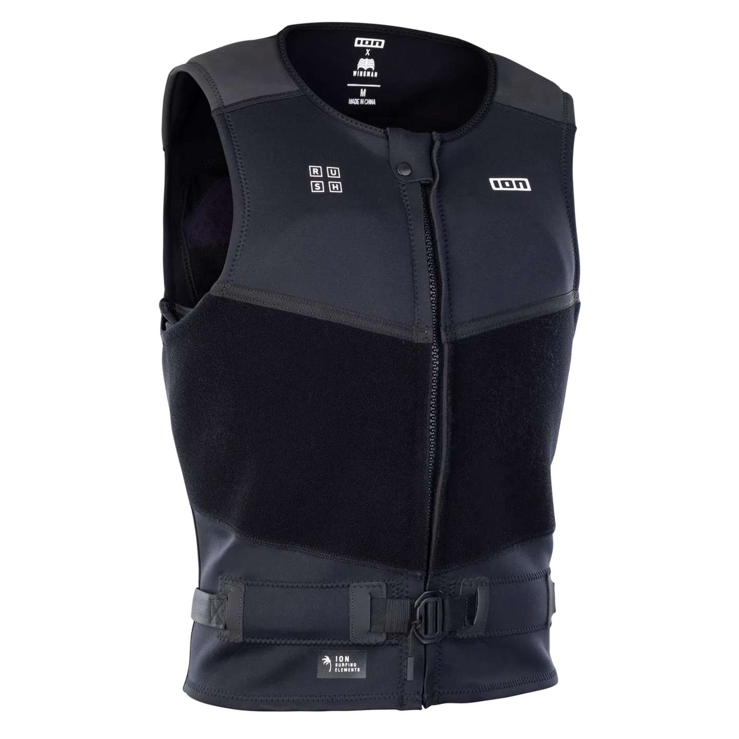 ION Rush Wing Harness/Impact Vest 2025 front zip and panel detail