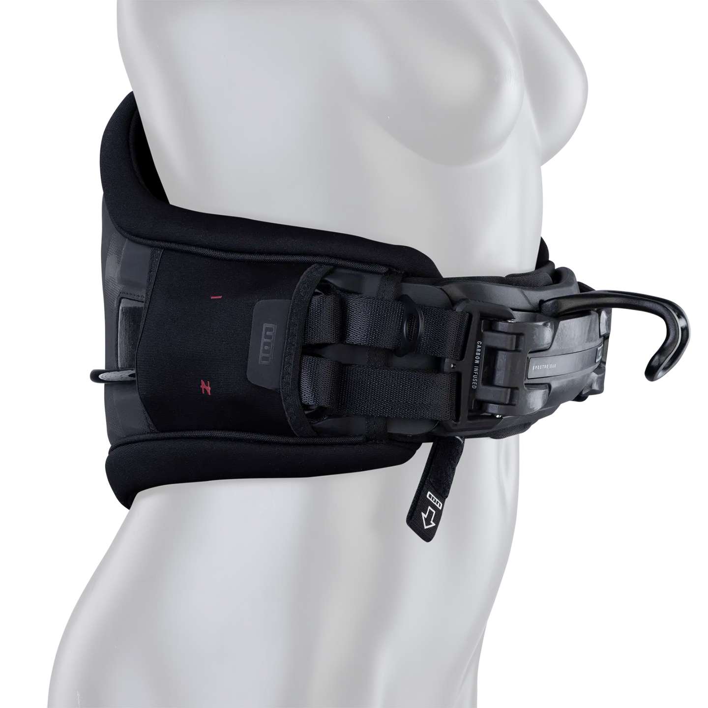 ION Women's Nova Kite Harness 2026 in black back support view