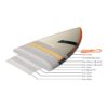 JP Foil Surf Foil Board 2020 underside view showing the hull shape, foil track area and tail design