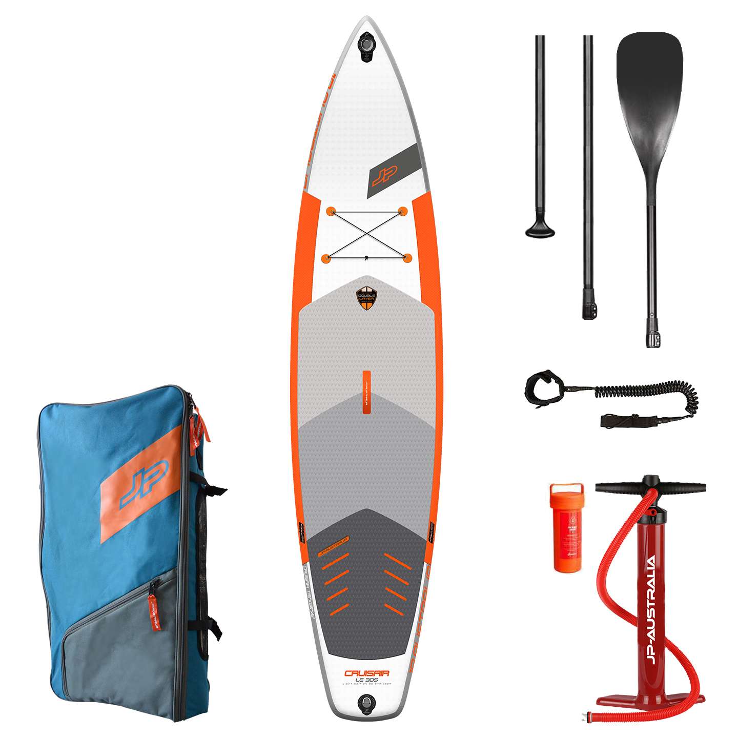 JP CruisAir LE 3DS 11'6x5 Inflatable SUP 2021 product cutout showing the full SUP board outline, deck pad and nose-to-tail shape