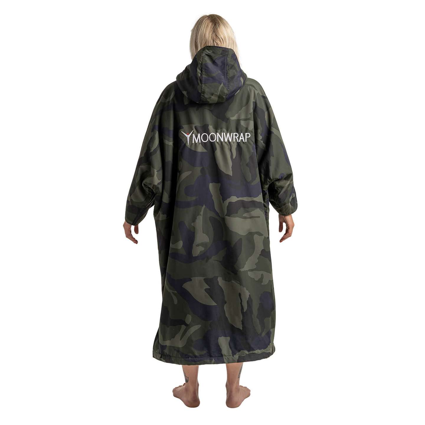 moonwrap-short-sleeve-robe-camo-alt3-zoom Moonwrap Short Sleeve Robe Camo Limited Edition side view showing fit, sleeves and changing robe length