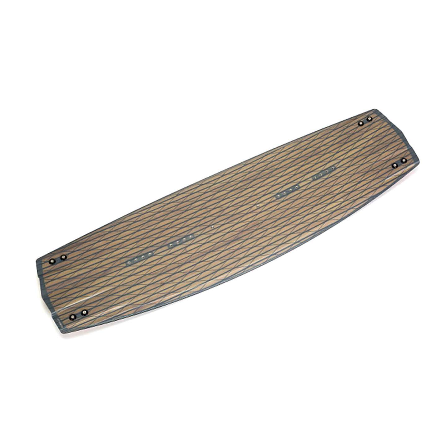 Nobile Game Changer 2022 Kiteboard base view showing the underside graphics and channels