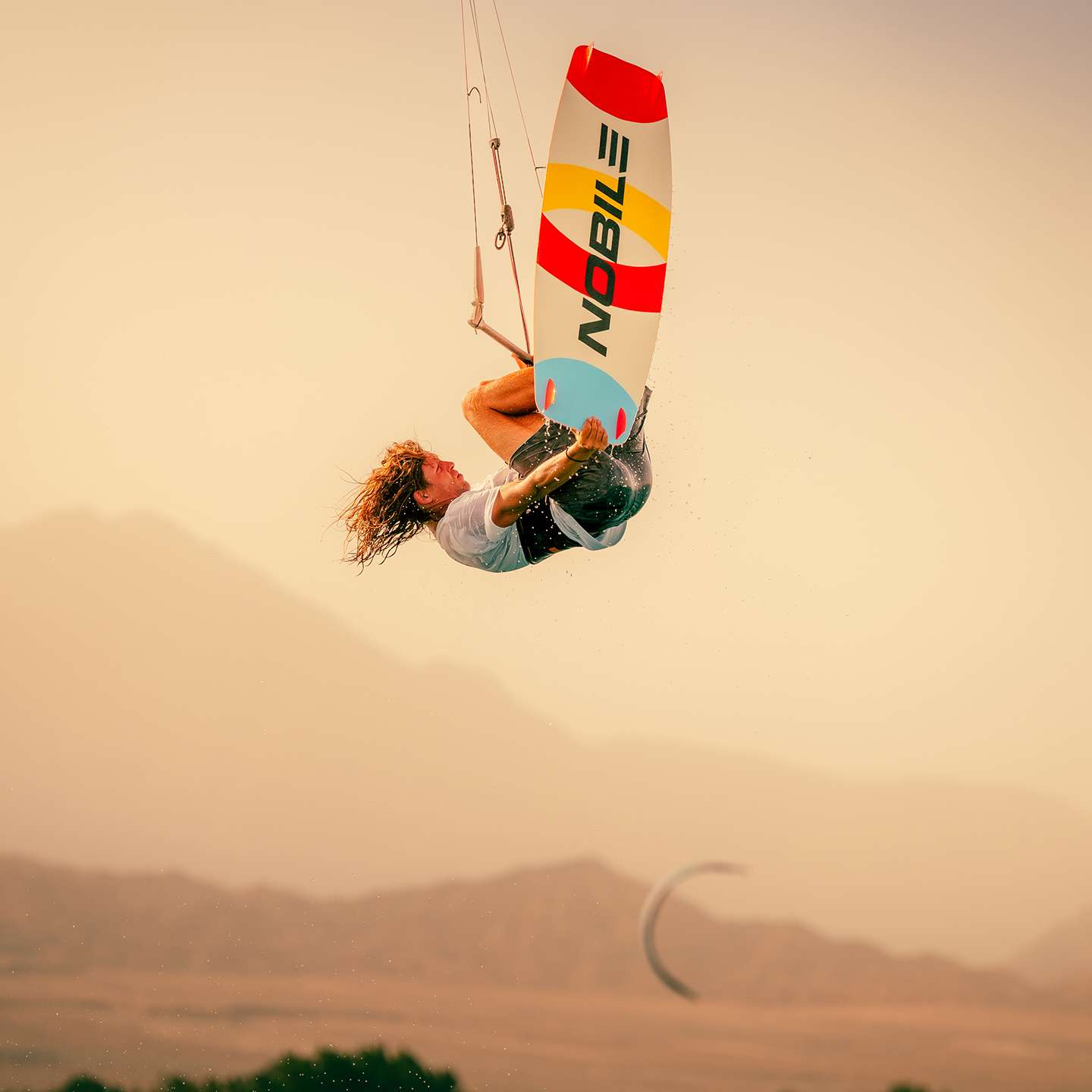 Nobile NT5 2026 Kiteboard deck view showing the board graphics and stance area