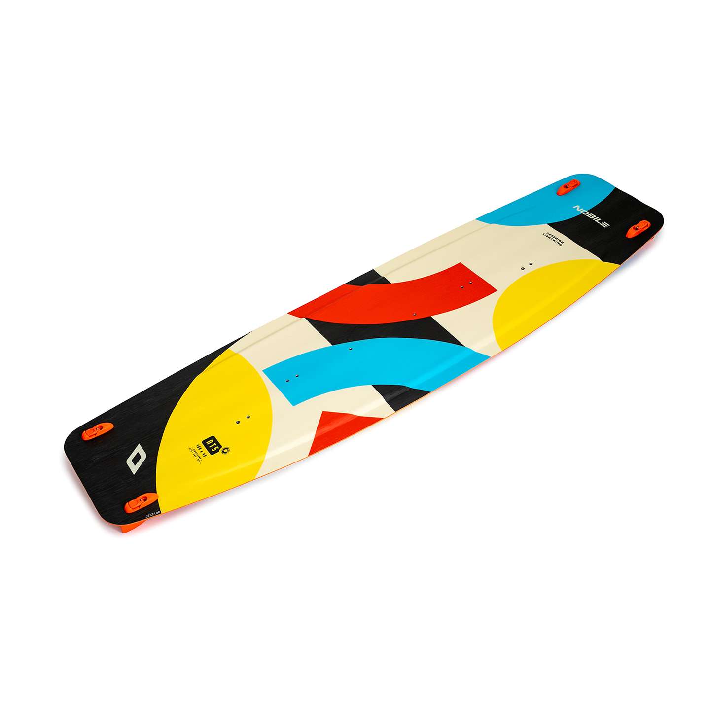 Nobile NT5 2026 Kiteboard base view showing the underside graphics and channels