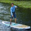 O'Brien 11'0 Rio Inflatable SUP stand up paddle board deck view showing the traction pad and board layout