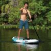 O'Brien 11'0 Rio Inflatable SUP stand up paddle board detail image showing the board handle, deck pad and fittings