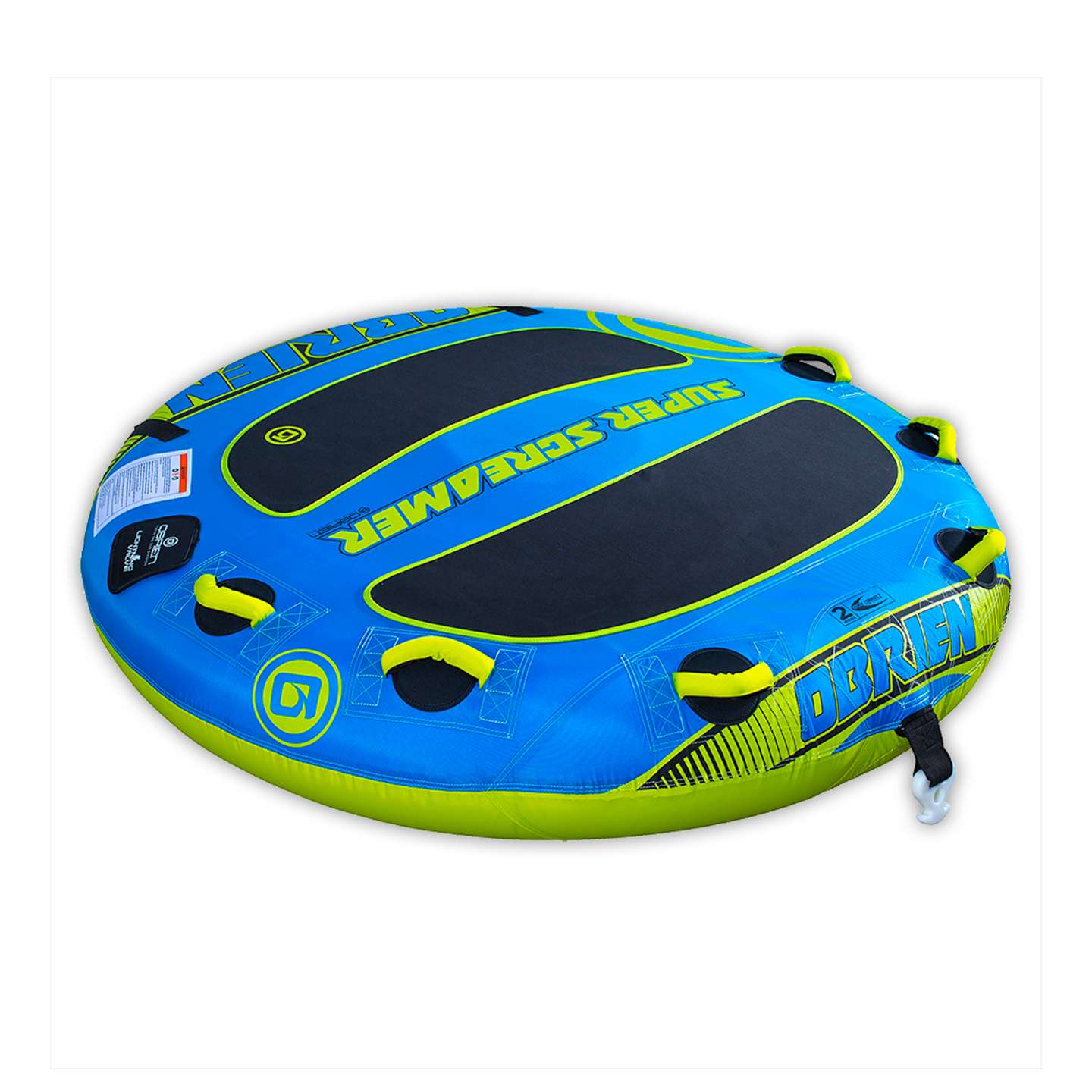 obrien-super-screamer-tube-1-alt1-zoom O'Brien Super Screamer Inflatable Tube stand up paddle board deck view showing the traction pad and board layout