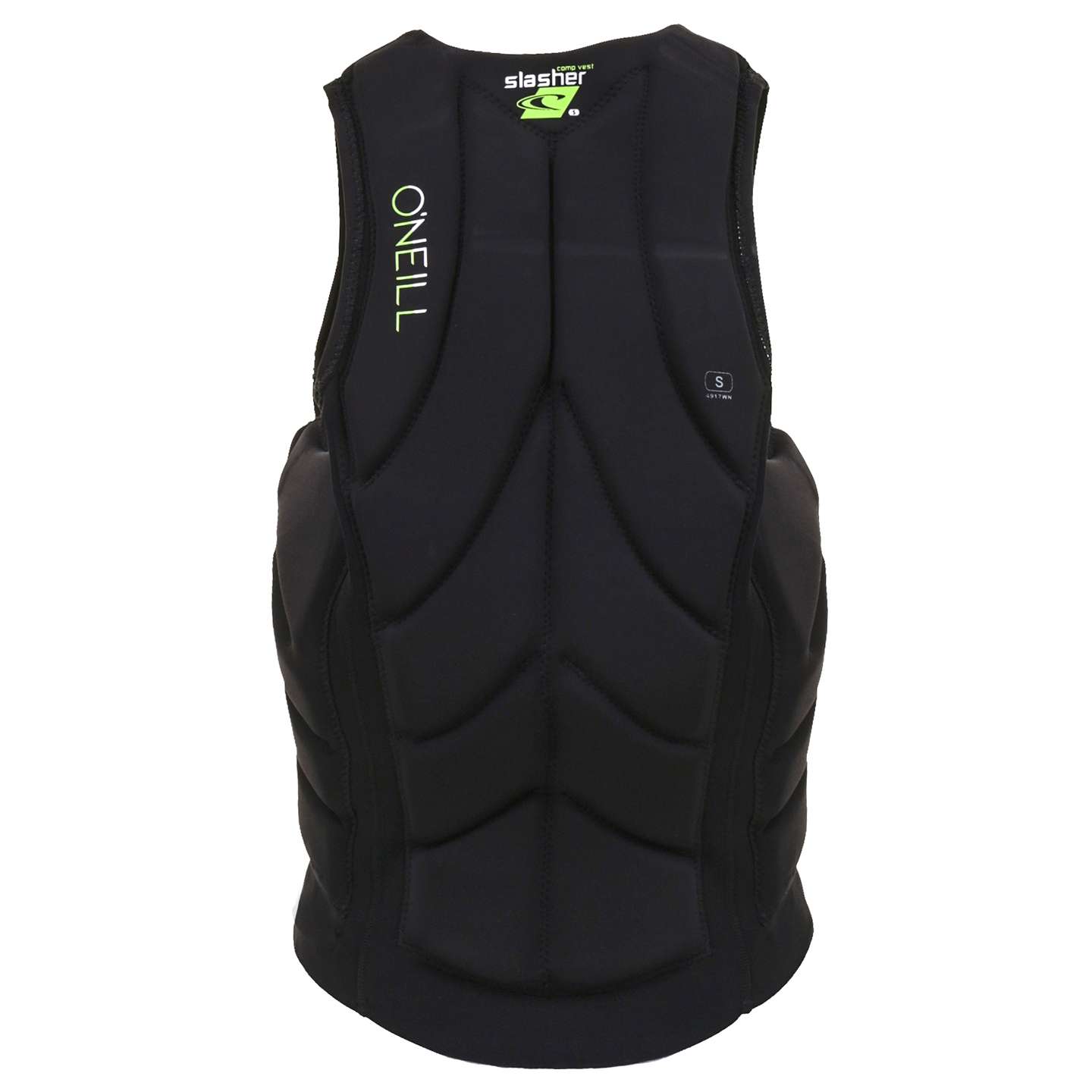 O'Neill Slasher Comp Wake Impact Vest 2026 foam panel and zip detail