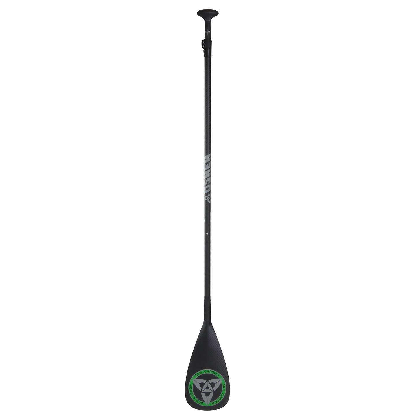 oshea-2021-carbon-50-3p-paddle-cutout-zoom O'Shea Carbon 50 3-Piece Adj SUP Paddle 2022 studio product image of the adjustable SUP paddle