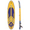 O'Shea 10'6 HDx Inflatable SUP 2025 underside view showing fin box, rails and inflatable board outline