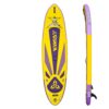 O'Shea 10'0 Siren HDx Inflatable SUP 2023 underside view showing fin box, rails and inflatable board outline
