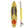 O'Shea 11'2 GT HDx Inflatable SUP 2023 underside view showing fin box, rails and inflatable board outline