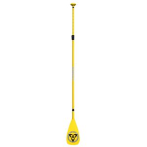 O'Shea Fibreglass Pro 3-Piece Adj SUP Paddle 2022 in yellow studio product image of the adjustable SUP paddle