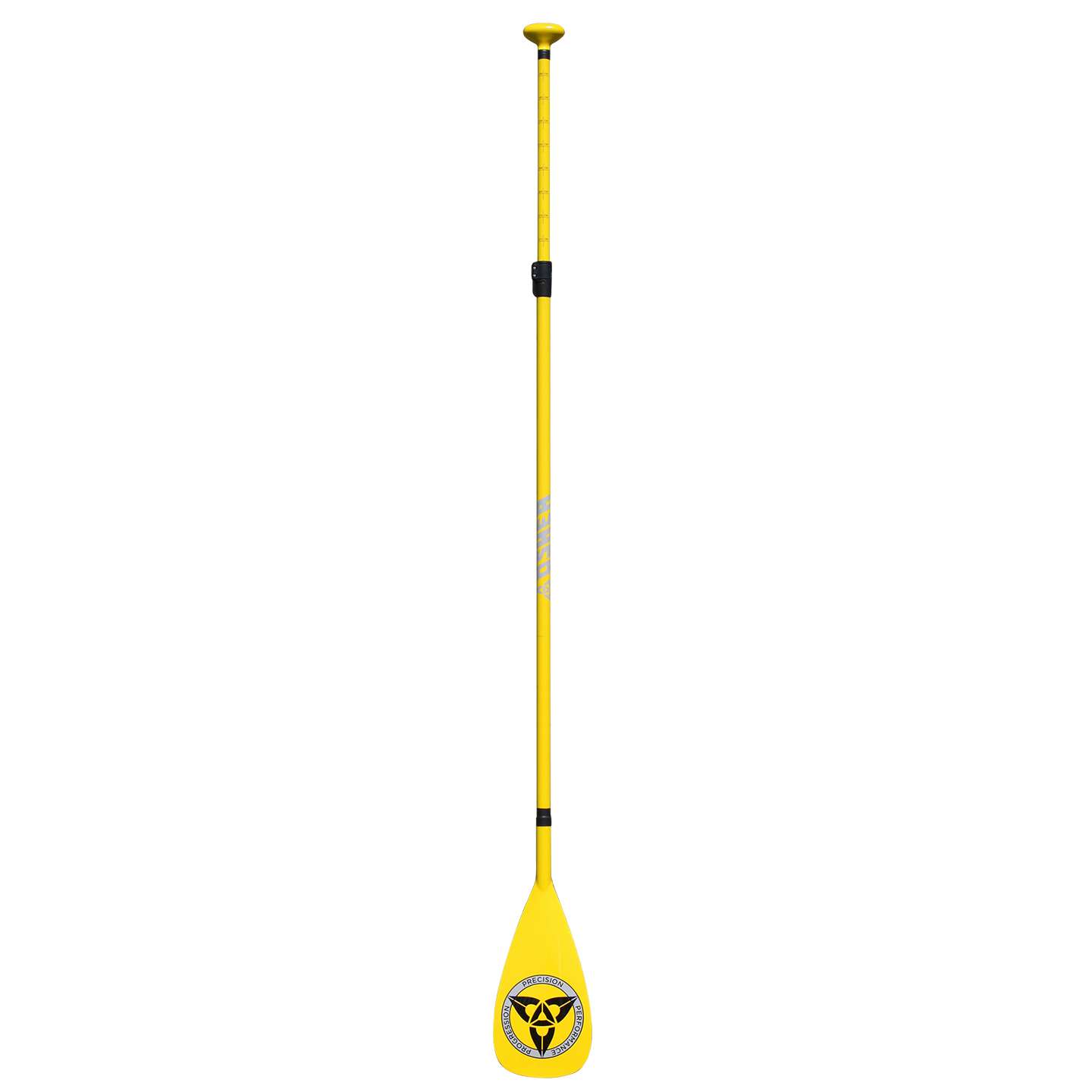 O'Shea Fibreglass Pro 3-Piece Adj SUP Paddle 2022 in yellow studio product image of the adjustable SUP paddle