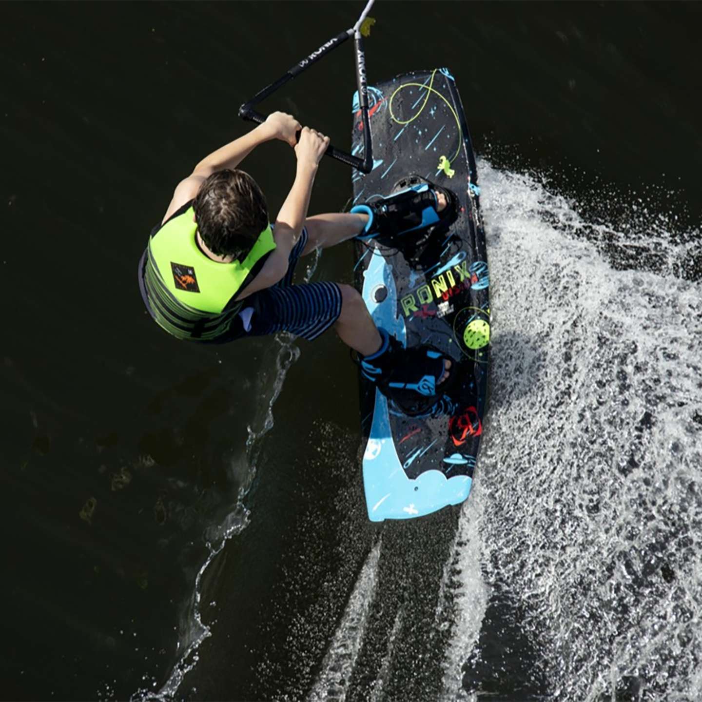 ronix-2022-vision-board-alt1-zoom Ronix Vision Kids Wakeboard 2026 bottom/base view showing the underside graphic