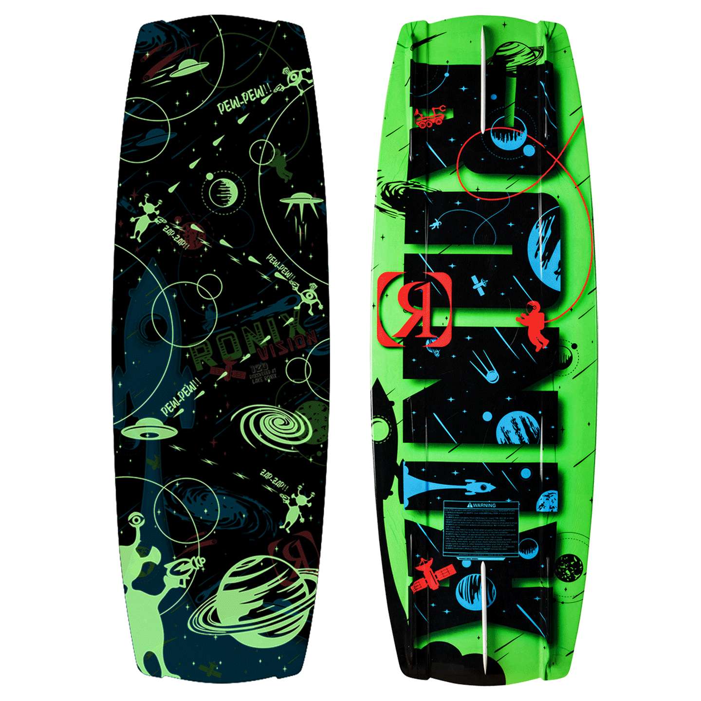 ronix-2022-vision-board-alt2-zoom Ronix Vision Kids Wakeboard 2026 side rocker and rail profile view