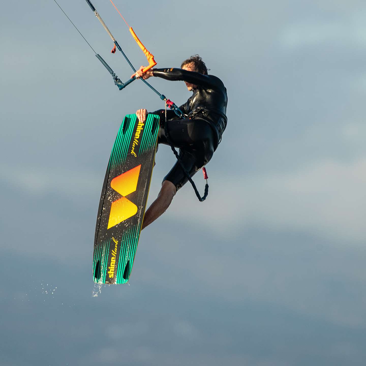 Shinn Baracus Kiteboard 2025 top deck view showing the board graphic, outline and stance area