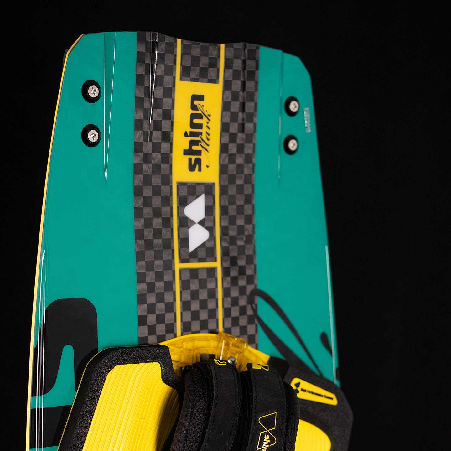 Shinn Dalton Kiteboard 2025 close-up showing rail shape, inserts and construction details