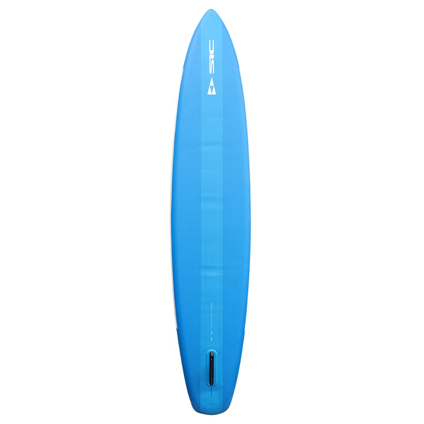 SIC Maui Tao Air Tour 12'6 Inflatable SUP detail view highlighting the inflatable board nose, rail shape and deck construction