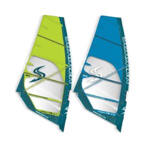 Simmer V Max 2022 windsurf sail product cutout showing the full sail outline, panel layout and luff sleeve shape