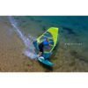 Simmer Enduro 2022 windsurf sail alternate view highlighting the sail graphics, battens and reinforced window panels