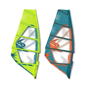 Simmer Icon 2022 windsurf sail product cutout showing the full sail outline, panel layout and luff sleeve shape