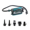 Spinera SUP3 12V Electric SUP Pump 12V electric SUP pump detail view of the pressure display, inflation hose and pump accessories