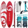 Spinera SUPVENTURE DLT iSUP inflatable stand up paddle board underside view highlighting the hull shape, fin area and inflatable board profile