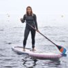 STX Pure Tourer 10'6 Inflatable SUP inflatable touring SUP board deck view showing EVA traction pad, carry handle and front bungee storage