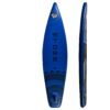 STX Storm Tourer 11'6 Inflatable SUP inflatable touring SUP board deck view showing EVA traction pad, carry handle and front bungee storage