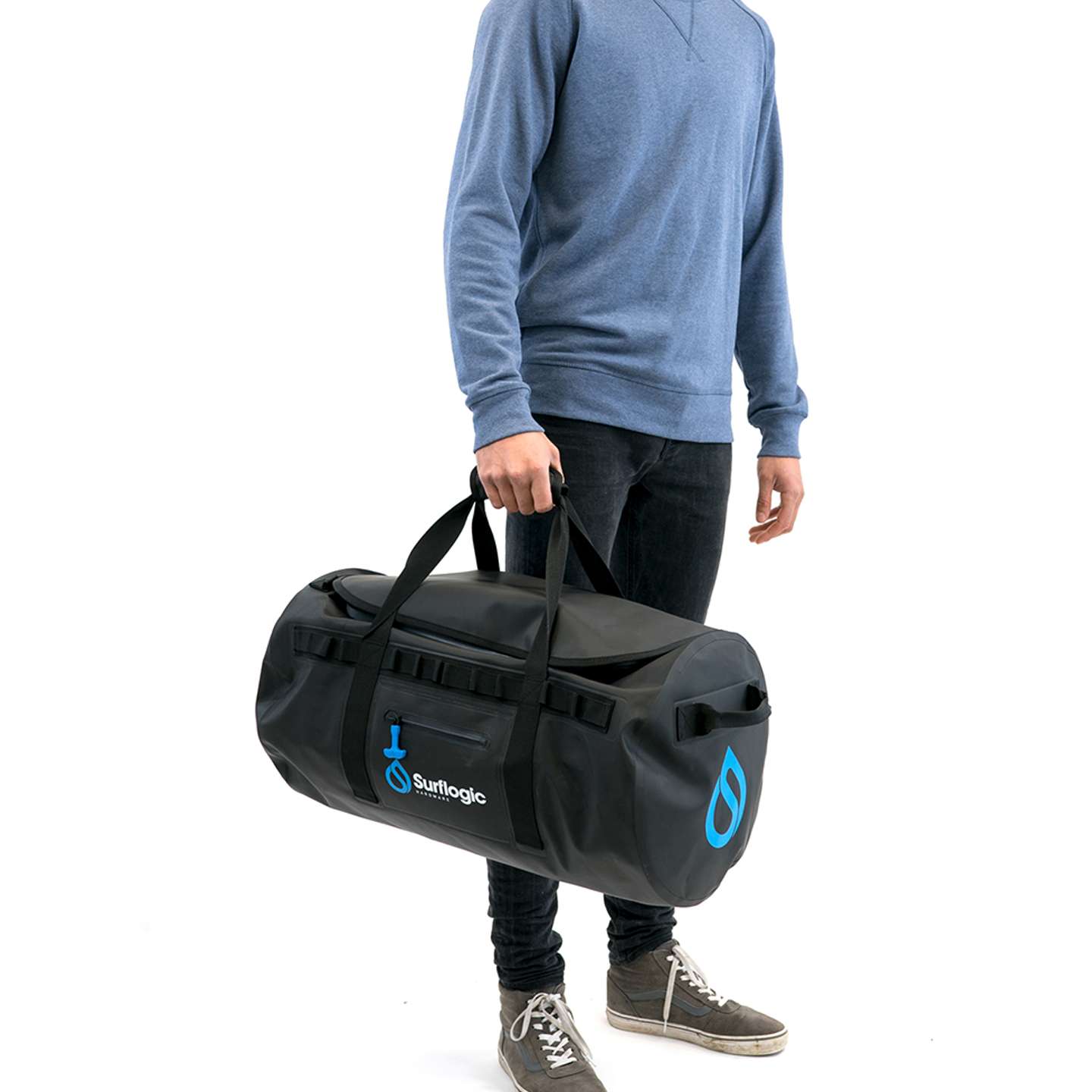 Surflogic ProDry 50L Waterproof Duffel Bag lifestyle view for beach and watersports travel