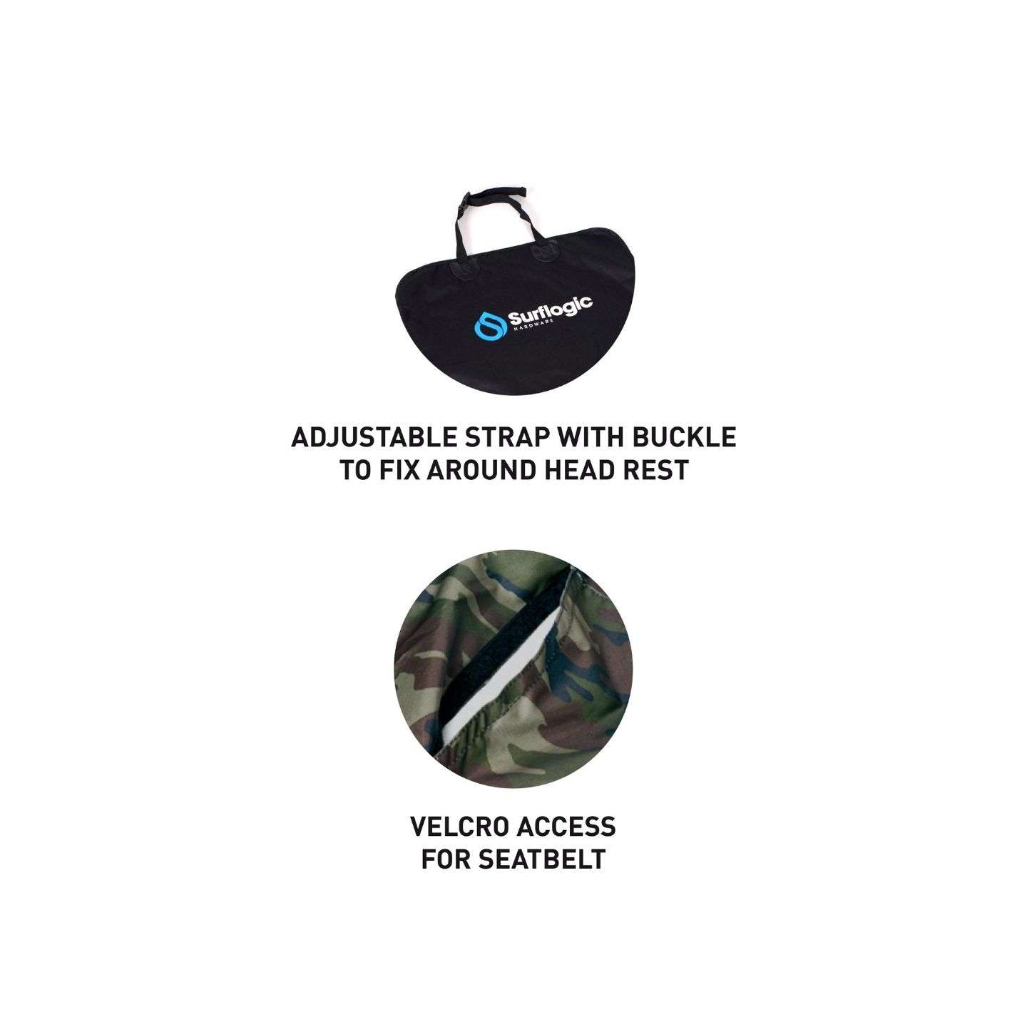 Surflogic Waterproof Car Seat Cover Triple headrest and seat coverage detail