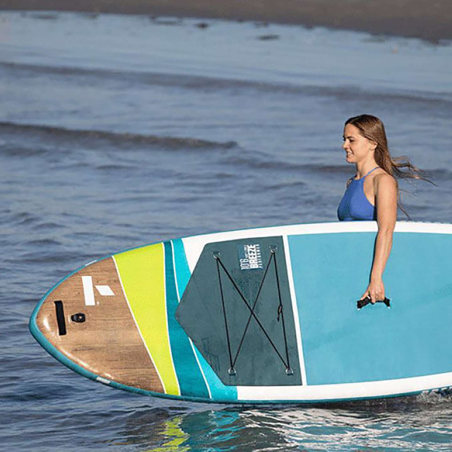 Tahe 10'6 Breeze Performer Inflatable SUP 2022 inflatable board underside and fin view