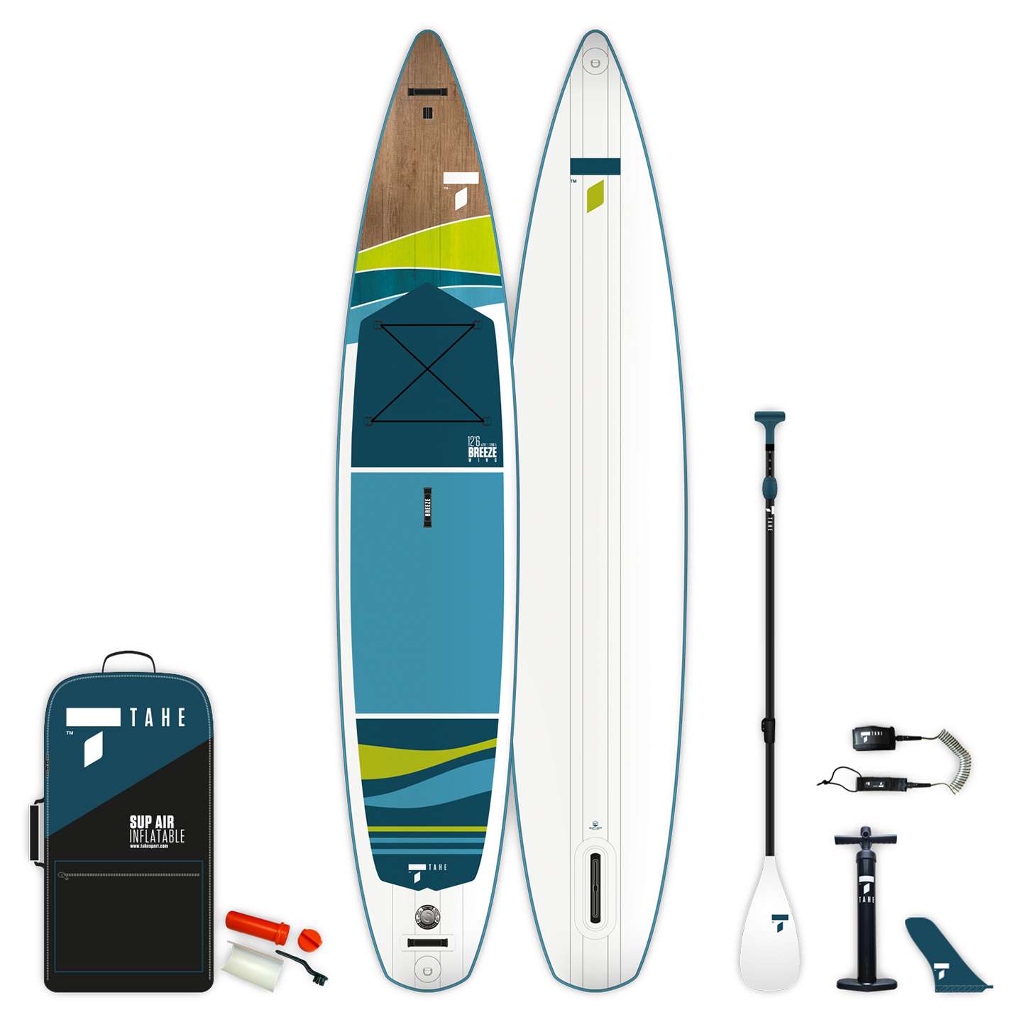 Tahe 12'6 Breeze Wing Inflatable SUP 2022 inflatable paddleboard studio product view