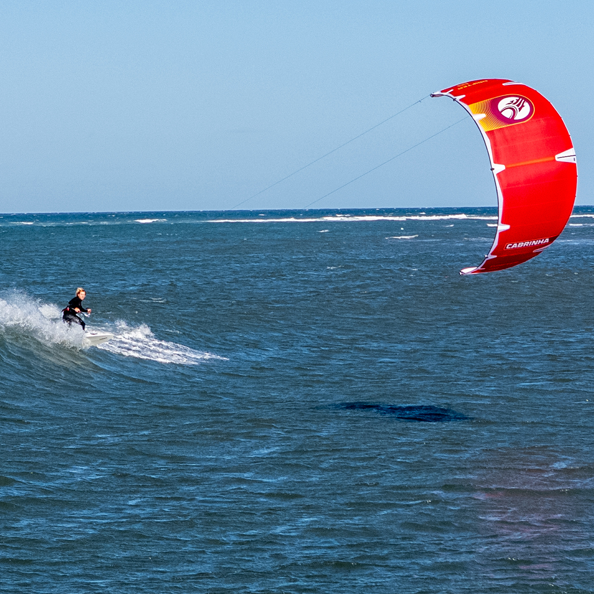 Cabrinha Drifter Apex 2026 Kite action image with the kite flying above the water, showing canopy shape, stability and on-water kitesurf performance